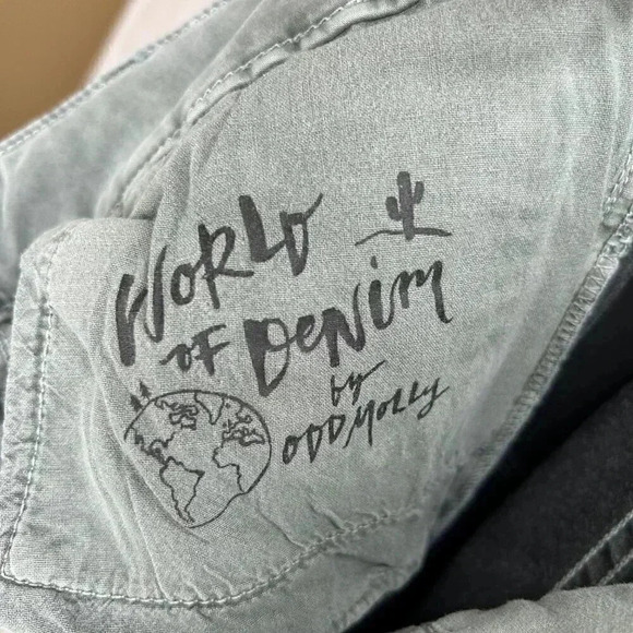 2/$30 Odd Molly Main Purpose 27 Pants Trousers Jeans Green Skinny Soft Casual - Picture 6 of 11